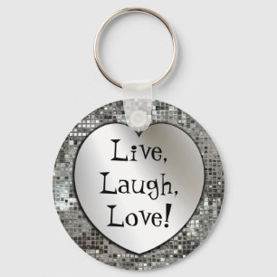 Levande skratt, kärlek! Glitter Keychain Nyckelring
