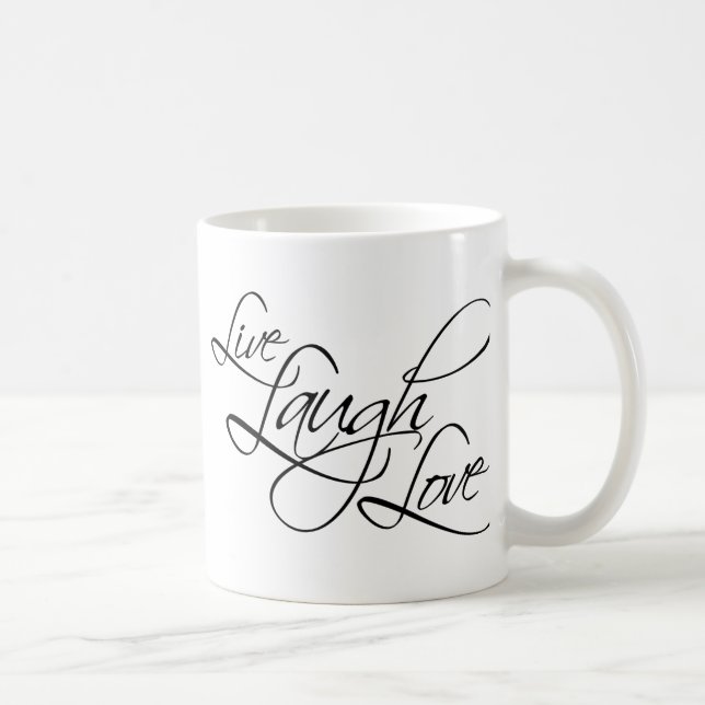 Levande skrattkärlek skräddarsy produkten kaffemugg (Höger)