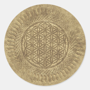 Levande - sol - sömlös mönster 4 runt klistermärke