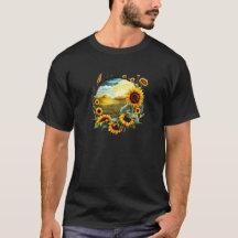 levande solfälts-t-shirt