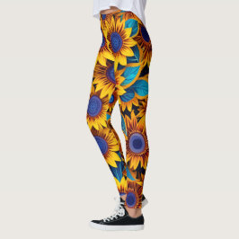 Levande solfjäderleggings leggings