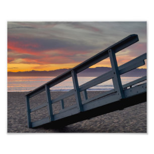 Levande solnedgångsfärg - Marina Del Rey, CA Fototryck