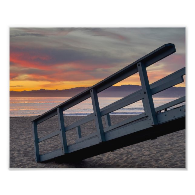 Levande solnedgångsfärg - Marina Del Rey, CA Fototryck (Framsidan)