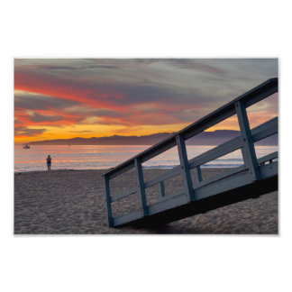 Levande solnedgångsfärg - Marina Del Rey, CA Fototryck