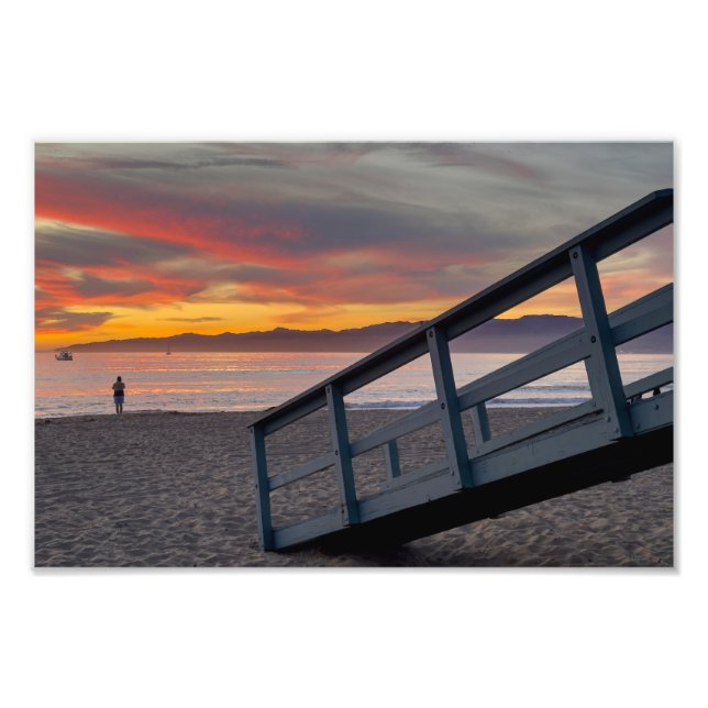 Levande solnedgångsfärg - Marina Del Rey, CA Fototryck (Framsidan)