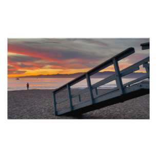 Levande solnedgångsfärg - Marina Del Rey, CA Fototryck