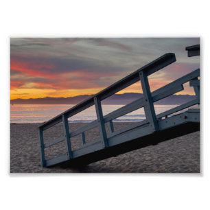 Levande solnedgångsfärg - Marina Del Rey, CA Fototryck