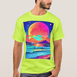 Levande solnedgångslandskap vid havet t shirt