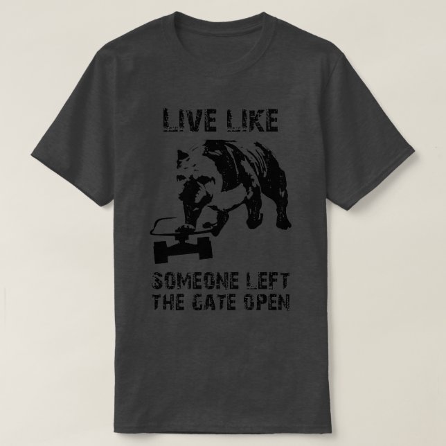 Levande som någon som lämnat Grind öppen Gamla eng T Shirt (Design framsida)