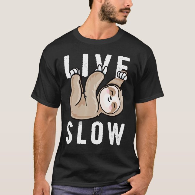 Levande Sow Sloth Cute Slow Down Kids Animals T Shirt (Framsida)