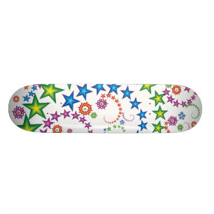 levande stjärnor_2 på trä skateboard bräda 21,5 cm