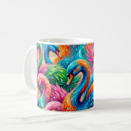 Levande svandreamlandskap – Psykedelisk Boho Kaffemugg