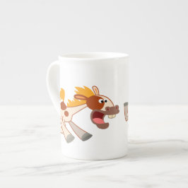 Levande Tecknad Pinto Horse Bone China Mugg Benporslin Mugg