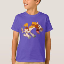 Levande Tecknad Pinto Horse Children T-Shirt