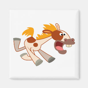 Levande Tecknad Pinto Horse Magnet