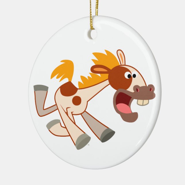 Levande Tecknad Pinto Horse Ornament (Vänster)