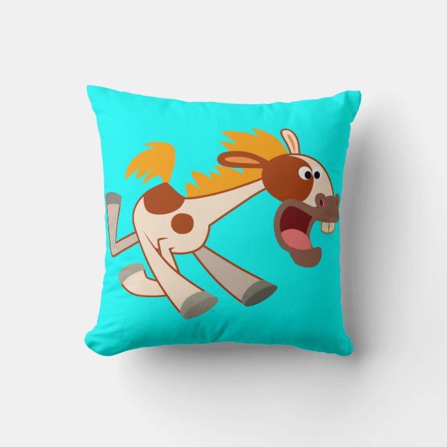 Levande Tecknad Pinto Horse Pillow Kudde (Framsida)