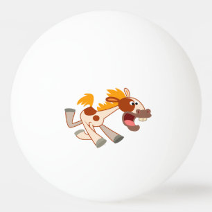 Levande Tecknad Pinto Horse Ping Pong Boll