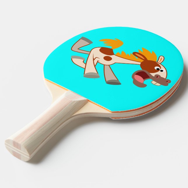 Levande Tecknad Pinto Horse Ping Pong Paddle Pingisracket (Frontvinkel)