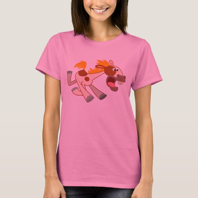 Levande Tecknad Pinto Horse Women T-Shirt (Framsida)