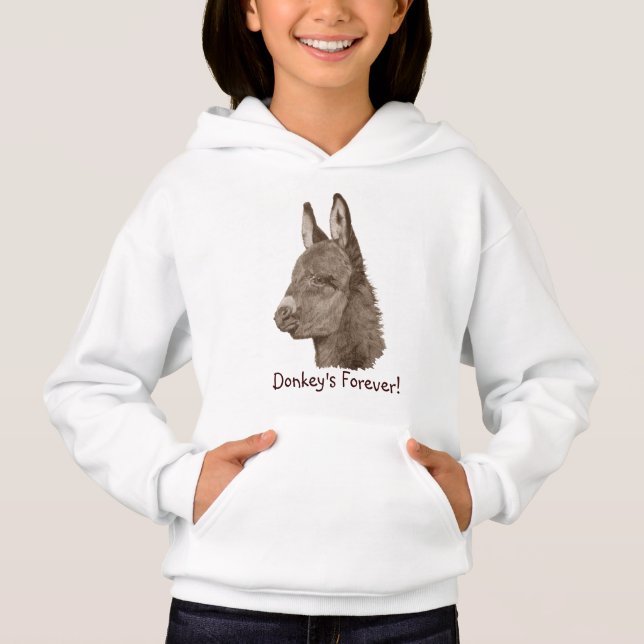 levande teckning-konst med söt donkey-slogan t-shirt (Framsida)