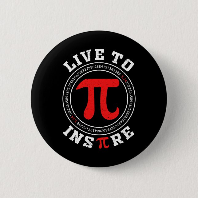 Levande till Inspire Pi 3.14 Math Älskare Math Jok Knapp (Framsida)