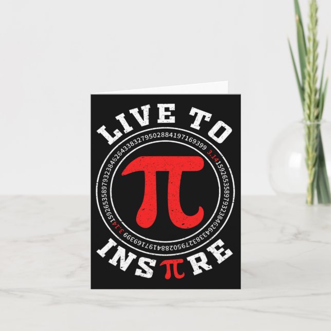 Levande till Inspire Pi 3.14 Math Älskare Math Jok Kort (Framsida)