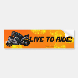 Levande till Ride Motorbiker Bildekal