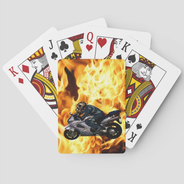 Levande till Ride Motorbiker Kortlek (Baksidan)