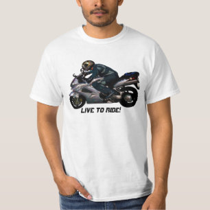 Levande till Ride Motorbiker Tee Shirt