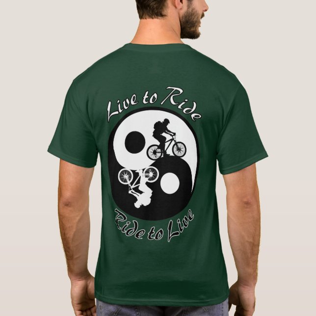 Levande till Ride Mountain Bike T Shirt (Baksida)