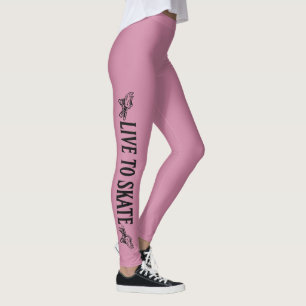 Levande till Skate, Skate till Live, Roller Derby  Leggings
