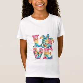 Levande Tropisk Strand Solnedgång KÄRLEK Havssköld T Shirt