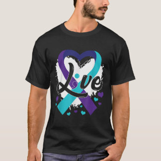 Levande turkos lila band hjärta förebyggande av sj t shirt