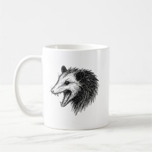 Levande Ugly Fake Din död Eat Sopor Funny Opossum Kaffemugg