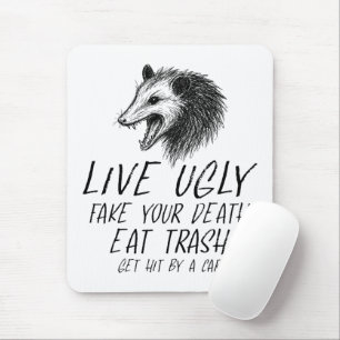 Levande Ugly Fake Din död Eat Sopor Funny Opossum Musmatta