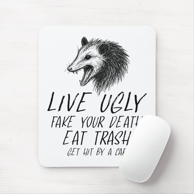 Levande Ugly Fake Din död Eat Sopor Funny Opossum Musmatta (Med mus)