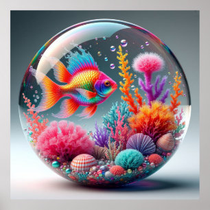 Levande undervattens ekosystem för korallrev poster