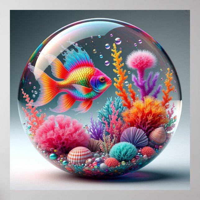 Levande undervattens ekosystem för korallrev poster (Framsidan)