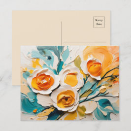 Levande Vår Flower Blommar Oil Acrylic Vykort