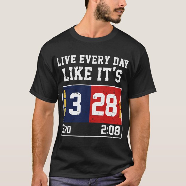 Levande varje dag som det är 28-3 fotboll t shirt (Framsida)