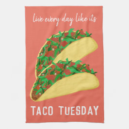 Levande varje dag som det är TACO TUESDAY Red Kökshandduk