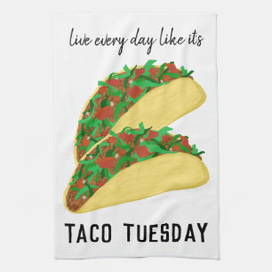 Levande varje dag som TACO TUESDAY White Kökshandduk