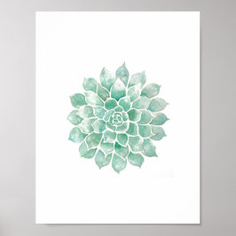 Levande vattenfärger: blå Grönt Poster