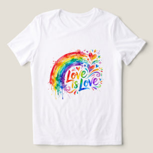 Levande Vattenfärgssprut i Regnbågens Färger "Kärl T Shirt
