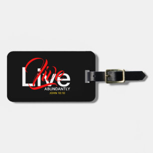 Levande veritabelt John 10:10 Scripture Luggage Bagagebricka