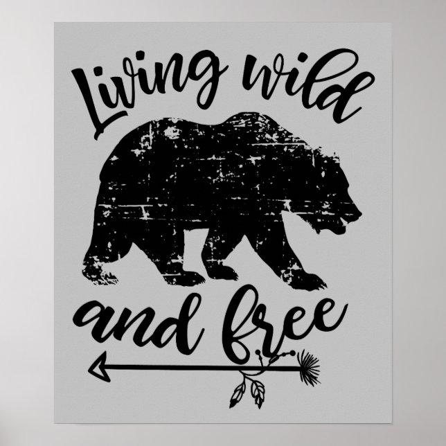 Levande vild och fri Land-björn poster (Framsidan)