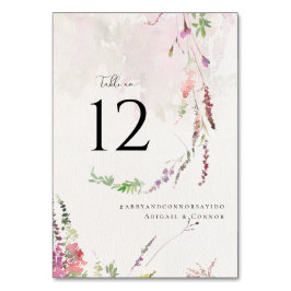 Levande vildblommor Rosa Violett Gul Bordsnummer