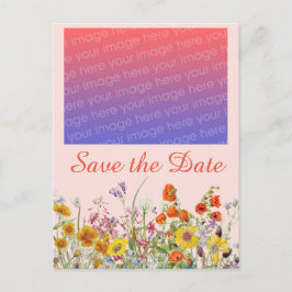 Levande vildblommor vykort