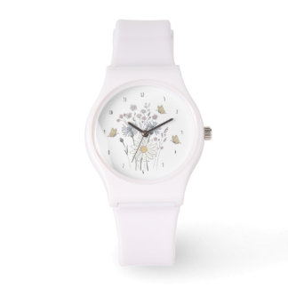Levande vildblomsfält armbandsur